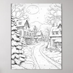 Christmas Time Colouring Poster