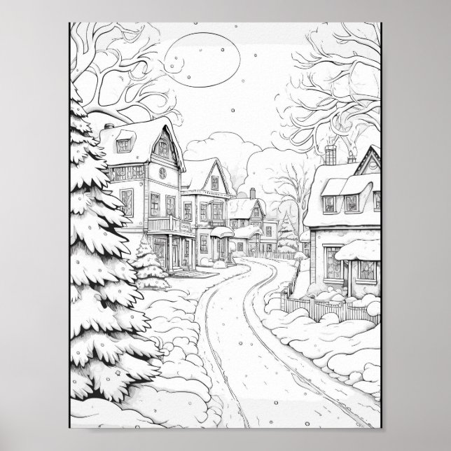 Christmas Time Colouring Poster (Front)
