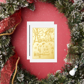 Christmas time foil holiday card