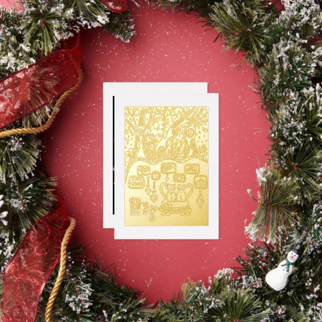 Christmas time foil holiday card (Insitu)