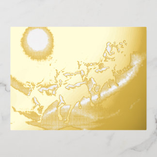 Christmas time foil holiday postcard