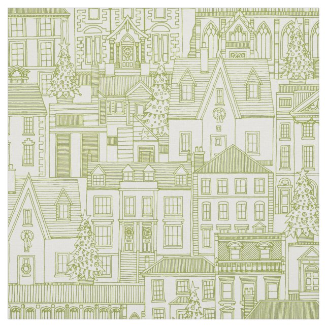 christmas time green pearl fabric (Swatch)