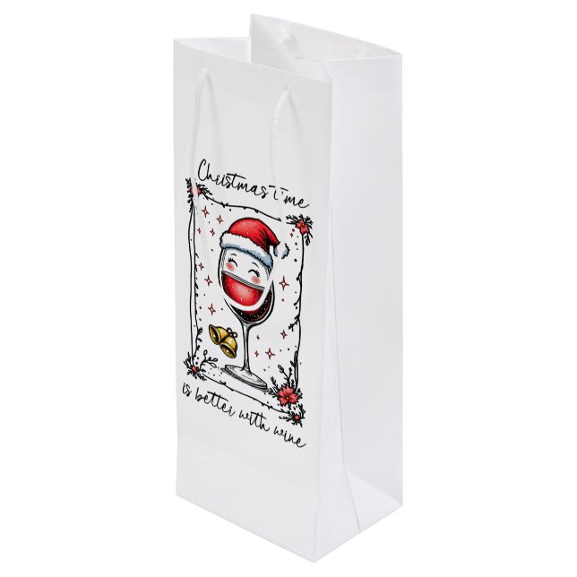 Christmas Time Is Better with Wine  Gift Bag (Back Angled)