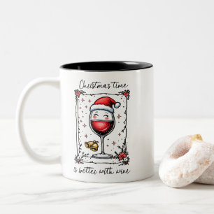 Christmas Time Is Better with Wine  Two-Tone Coffee Mug