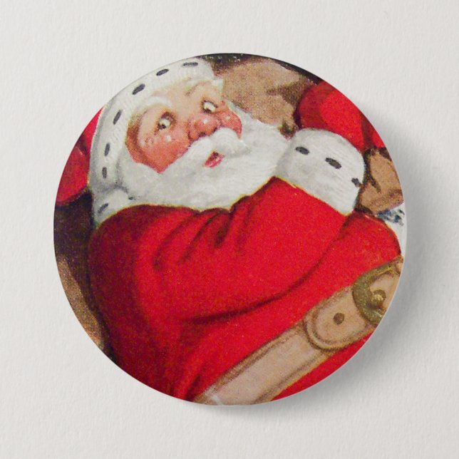 Christmas Time Santa Claus Button (Front)