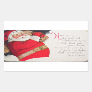 Christmas Time Santa Claus Rectangular Sticker