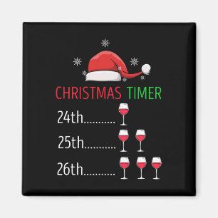 Christmas Timer Wine Countdown Funny Holiday Style Magnet