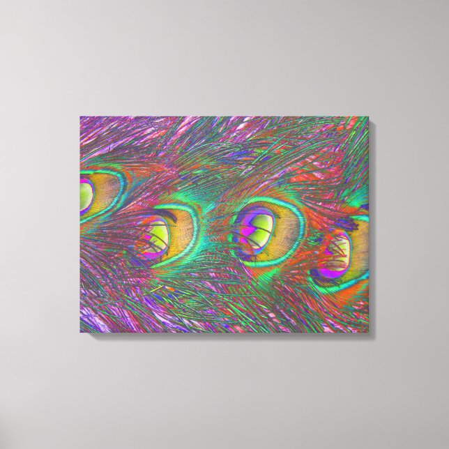 Christmas Tinsel Peacock Feathers Canvas Print (Front)