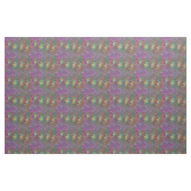 Christmas Tinsel Peacock Feathers Fabric (Fat Quarter)