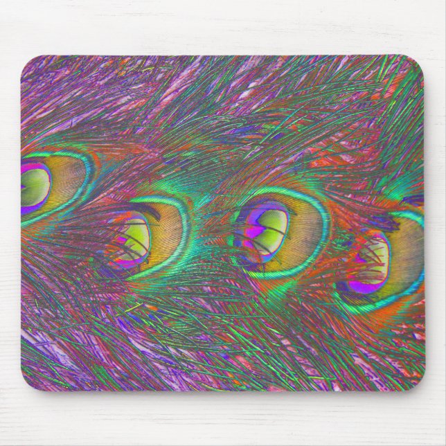 Christmas Tinsel Peacock Feathers Mousepad (Front)