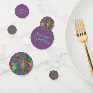 Christmas Tinsel Peacock Feathers Personalised Confetti
