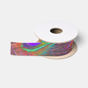 Christmas Tinsel Peacock Feathers Satin Ribbon