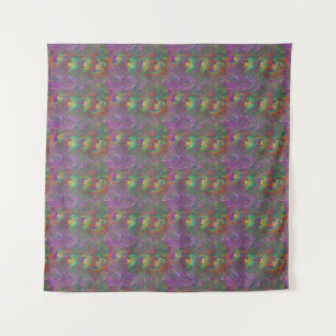 Christmas Tinsel Peacock Feathers Tapestry