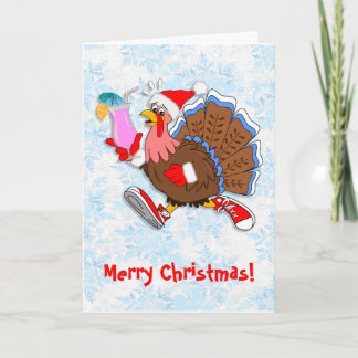 Christmas Tipsy Turkey (Cocktail) Holiday Card