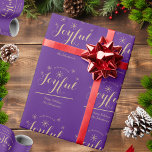 Christmas Tis The Season Chic Script Rustic Purple Wrapping Paper<br><div class="desc">Christmas 'Tis The Season' classic script custom family name or any name, rustic chic purple and gold holiday gift wrapping paper. Click Personalise this template to customise it with the family name or any name, and a new Holiday Greeting if you wish to change the one provided quickly and easily....</div>