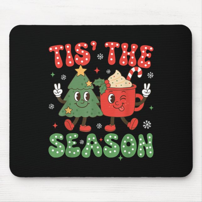 Christmas Tis The Season Christmas Tree Coffee Lat Mouse Mat (Front)