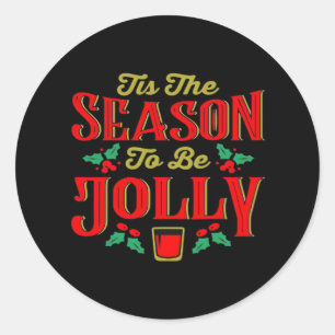Christmas Tis The Season Classic Round Sticker