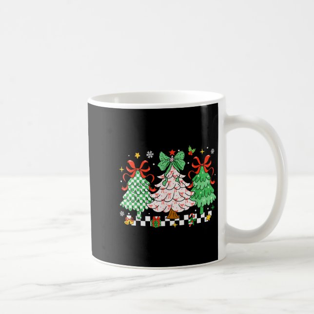 Christmas Tis The Season Coquette Bow Christmas Tr Coffee Mug (Right)