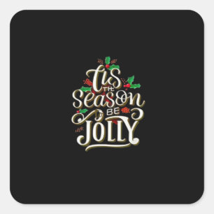 Christmas Tis The Season Jolly Square Sticker