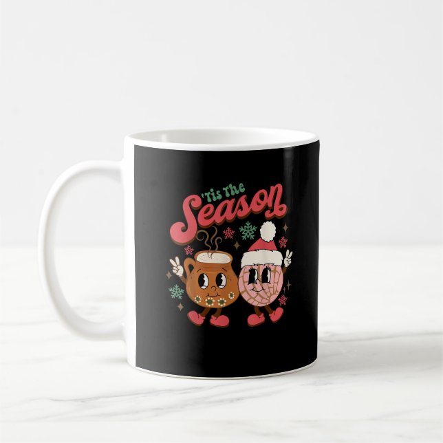 Christmas Tis The Season Mexican Concha Pan Dulce  Coffee Mug (Left)