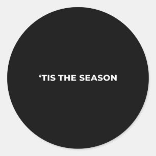 Christmas tis The Season Minimal Holiday Subtle Fu Classic Round Sticker
