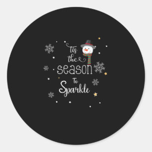 Christmas Tis The Season To Sparkle Classic Round Sticker