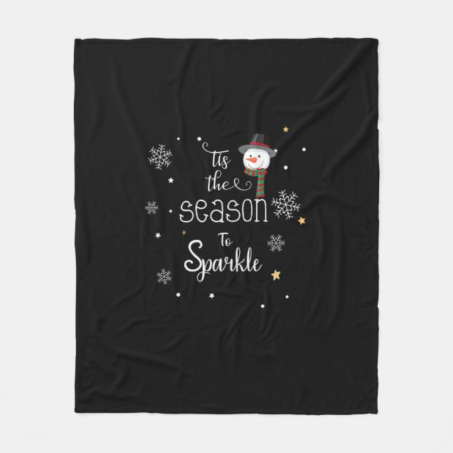 Christmas Tis The Season To Sparkle  Fleece Blanket (Front)