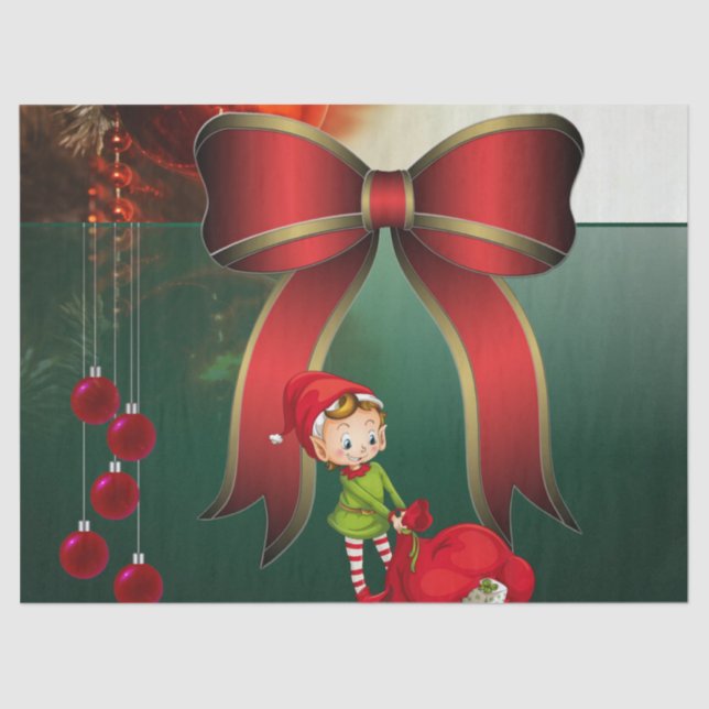 Christmas Tissue Paper, Elf Tissue Paper (Front)