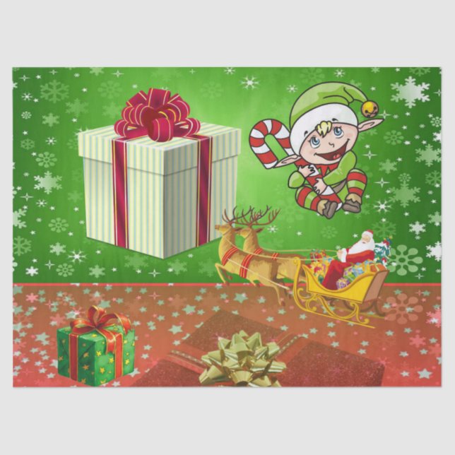 Christmas Tissue Paper, Elf Tissue Paper (Front)