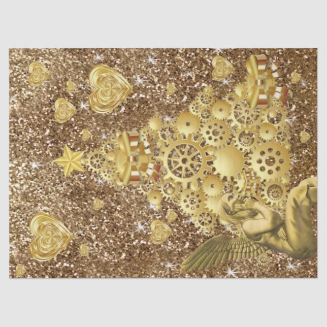 Christmas Tissue Paper Gold Angel (Front)