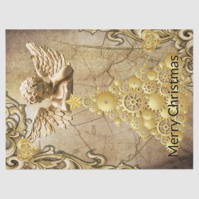 Christmas Tissue Paper Merry Christmas Angel (Front)