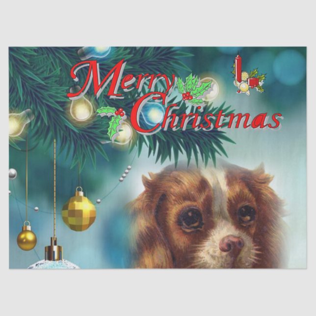 Christmas Tissue Paper, Merry Christmas, Dog Tissue Paper (Front)
