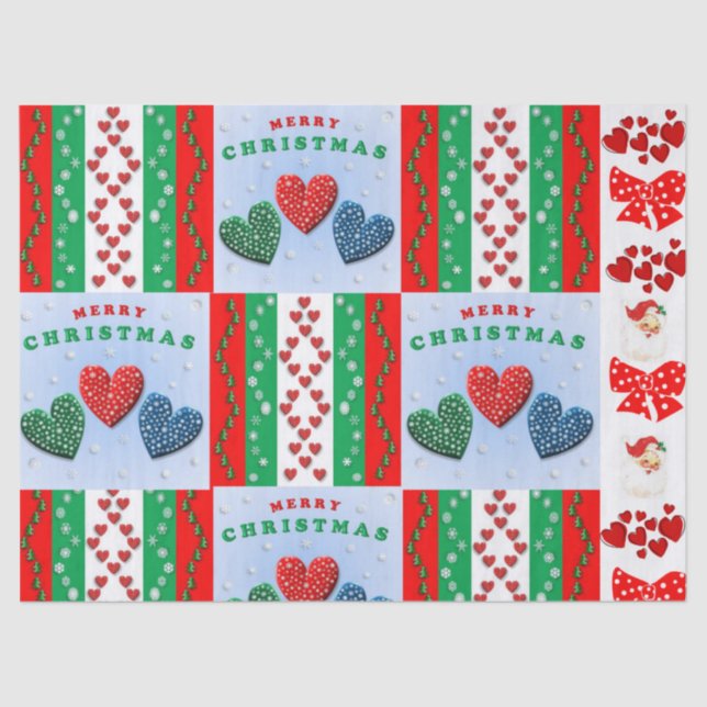 Christmas Tissue Paper, Merry Christmas Santa Tissue Paper (Front)