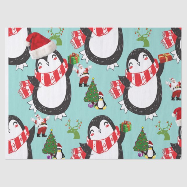 Christmas Tissue Paper, Penguin Paper (Front)