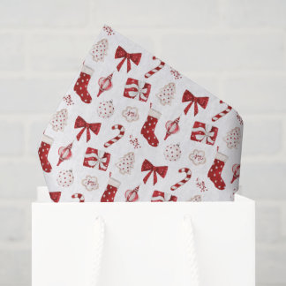 Christmas Tissue Paper Red Bow Holiday Gift Wrap