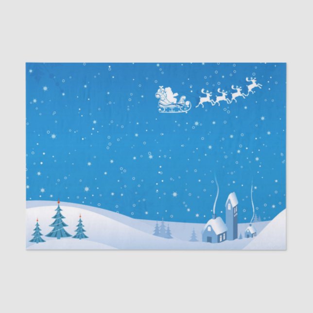 Christmas Tissue Paper/Santa and Sleigh Tissue Paper (Front)