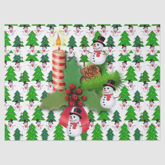 Christmas Tissue Paper Snowman (Front)