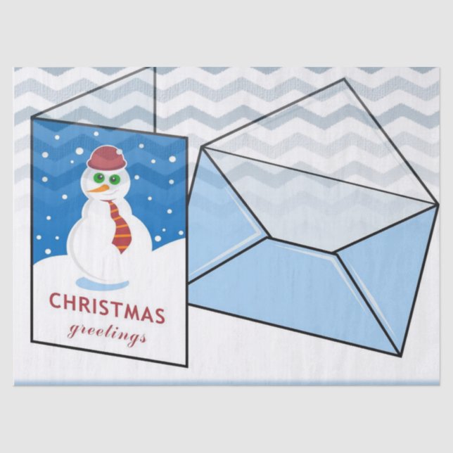 Christmas Tissue Paper, Snowman Paper (Front)