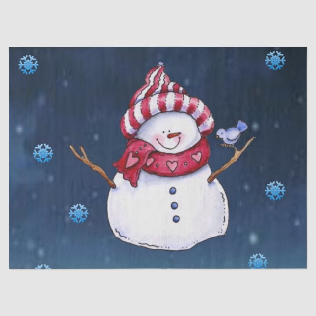 Christmas Tissue Paper, Snowman Paper (Front)