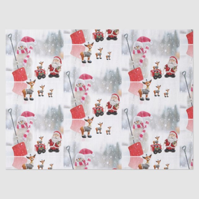 Christmas Tissue Paper, Snowman Paper (Front)