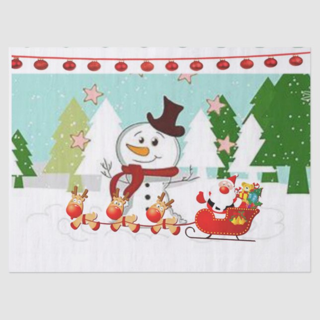 Christmas Tissue Paper, Snowman Tissue Paper (Front)