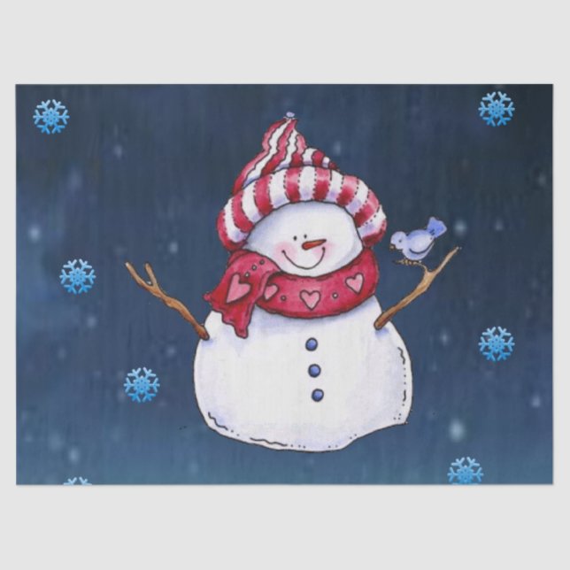 Christmas Tissue Paper, Snowman Tissue Paper (Front)