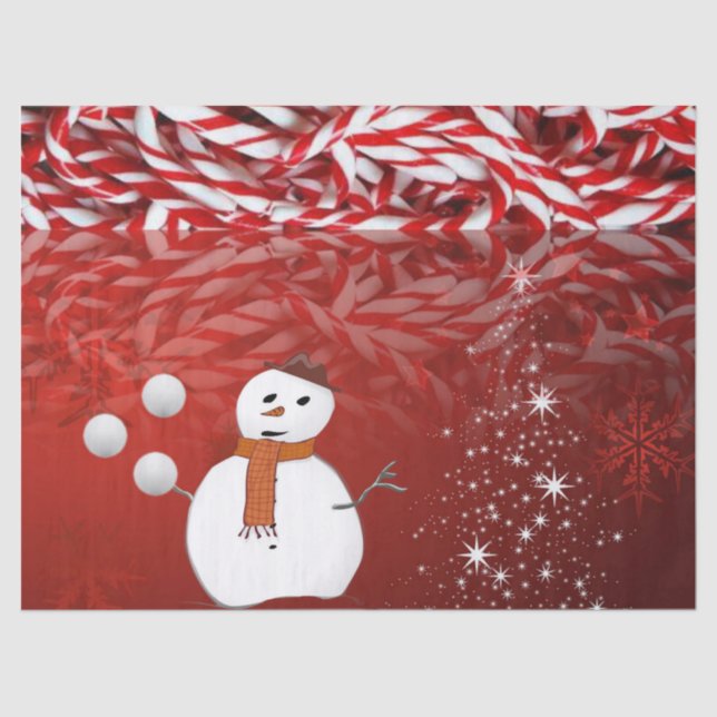 Christmas Tissue Paper, Snowman Tissue Paper (Front)