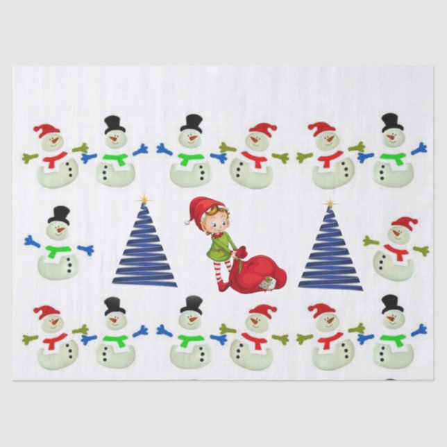 Christmas Tissue Paper, Snowman Tissue Paper (Front)