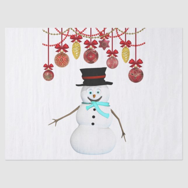 Christmas Tissue Paper, Snowman Tissue Paper (Front)