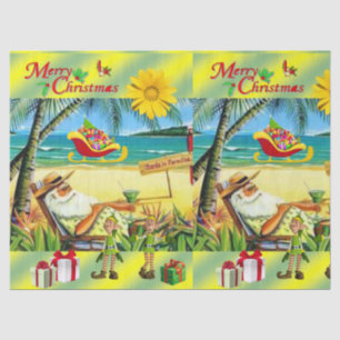 Christmas Tissue Paper, Summer Beach Bum Santa Tissue Paper