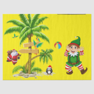 Christmas Tissue Paper, Summer Beach Bum Santa Tissue Paper