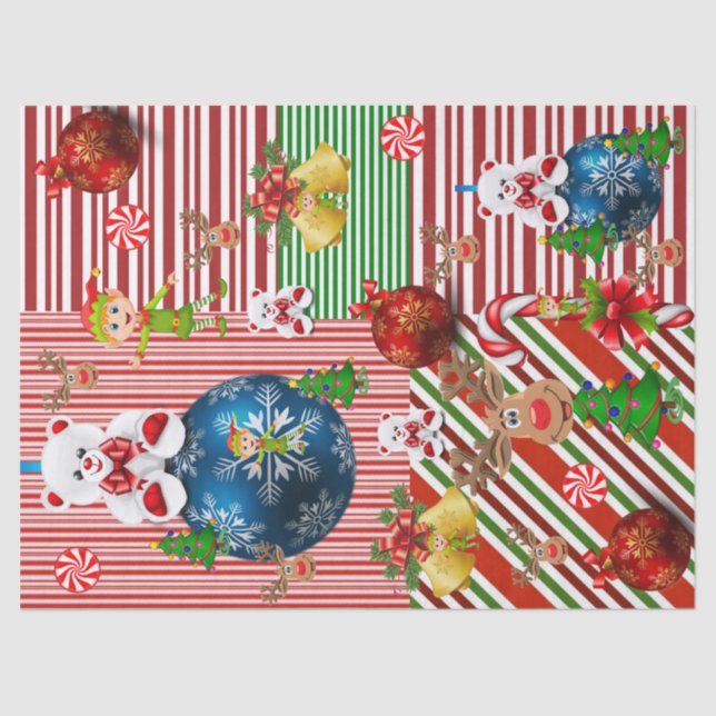 Christmas Tissue Paper Teddy Bear (Front)