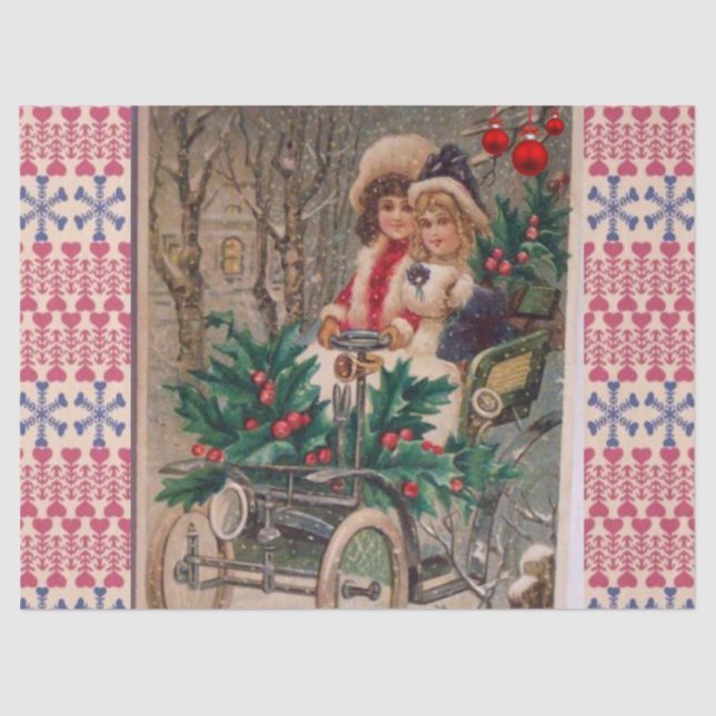 Christmas Tissue Paper, Vintage Christmas Tissue Paper (Front)