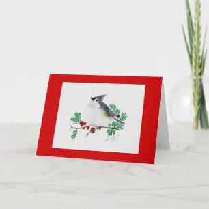 christmas titmouse holiday card